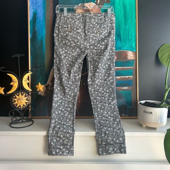 Anthropologie Gray and White Flare Jeans with Leopard Print - Picture 11 of 15